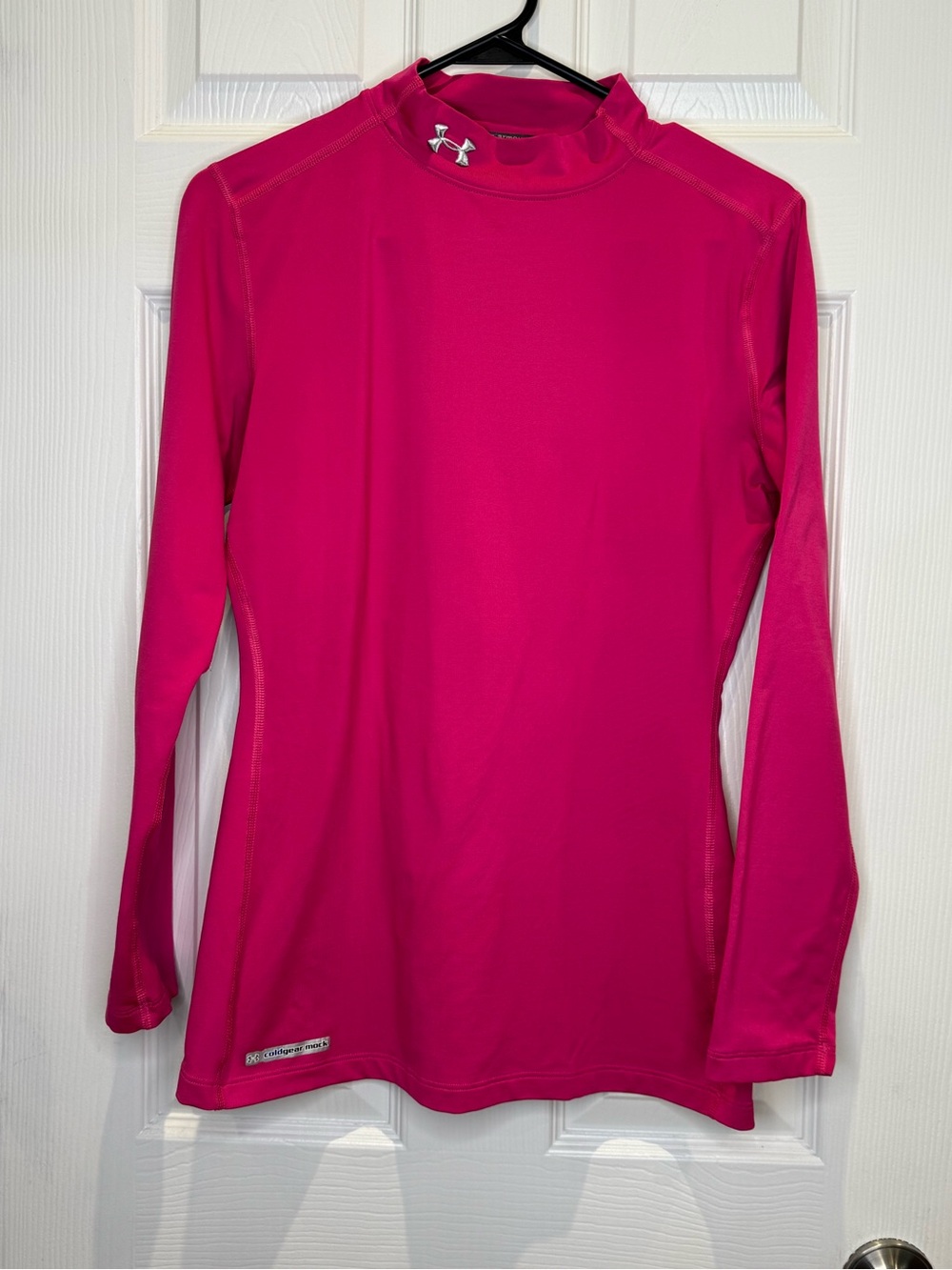Under Armour Women's Large Coldgear Mock Long Sleeve Pink - Picture 2 of 7